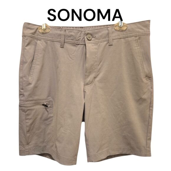 SONOMA MEN'S STRETCH CARGO SHORTS SZ 34 - Picture 1 of 3